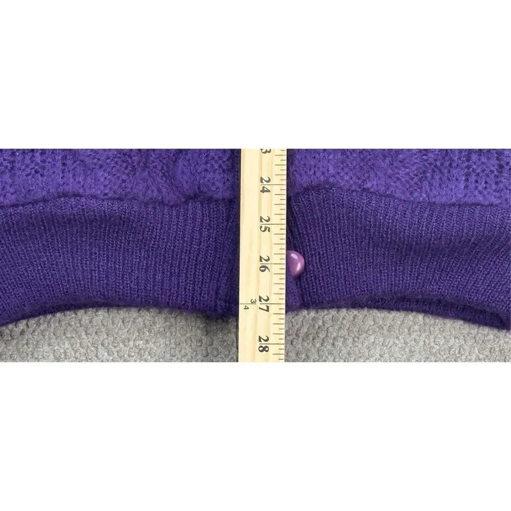 Braetan‎ Vintage Women's Purple Full Zip Long Sleeve Sweater Jacket Size Medium